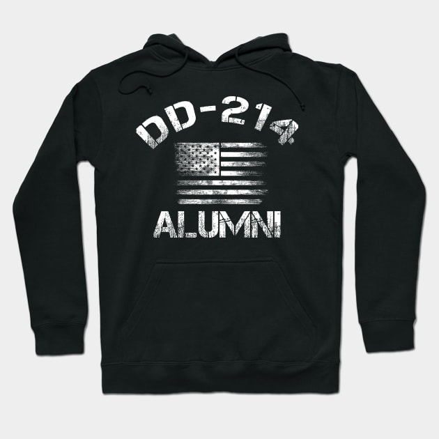 Vintage American Flag DD-214 Alumni Veteran Hoodie by ArtedPool